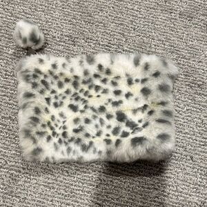 Elegant Gray Fur Clutch